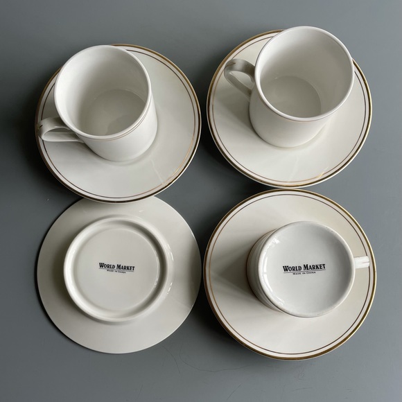 EUC World Market Tea Cup + Saucer-Set of 3 - Picture 3 of 3